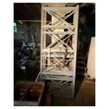 Sections of pallet rack shelving