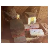 Metal table, filing cabinets, assorted metal, small tool boxes, etc.