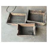 Vintage Vess, Royal Crown Cola and Remington Arms company wood boxes.