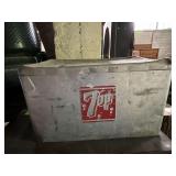 Vintage metal 7-Up cooler, rough condition
