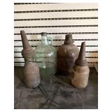 2 glass bottles with The Master Manufacturing Company spouts