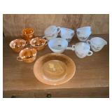 Fire King Peach Lusterware 3 cups and a mug