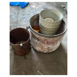 Assorted flower pots and planters