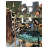 Metal shelving with contents
