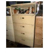 Lateral file cabinet and contents