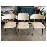 3 Mid Century Modern vinyl upholstered dining chairs.