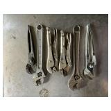 Proto locking plier, Channellock pliers, Crescent adjustable and others