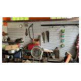 Slat wall with shelves and hooks, 16
