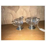 Saben Creamer and sugar with sterling bases