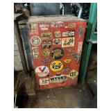 Red metal cabinet