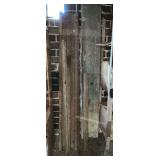 Box steel, railroad iron, 2 steel loading ramps, etc.