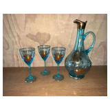 Teal blue decanter, no stopper