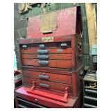 Napa tool box, top, middle and bottom  boxes, no keys, on casters