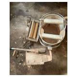 Galvanized mop bucket and 2 old style wringers