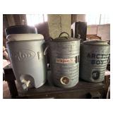 2 Igloo coolers, Arctic Boy water coolers