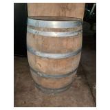 50-gallon wooden barrel