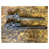 Assorted pipe wrenches