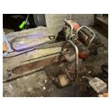 Wright, Eska and Homelite vintage gas-powered saws