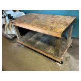 Workbench, 60" x 32" x 34 1/2" T with casters