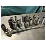 S-K 1/2" drive ratchet, deep well sockets