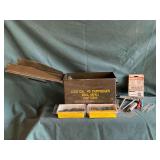 Ammo box with chain saw tools