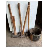 Splitting maul, axe, sledge hammers, wedges, etc.
