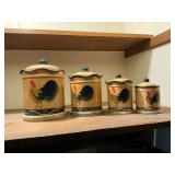 Set of 4 Casa Vero Rooster canisters