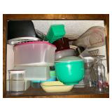 Assorted plasticware, Tupperware