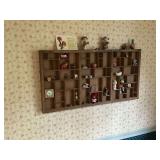 Shadow box, trinkets, plastic butterflies, owl figurine