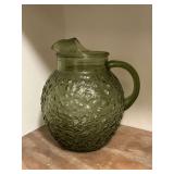 Green textured water pitcher