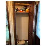 Contents of closet, fall and Christmas decorations