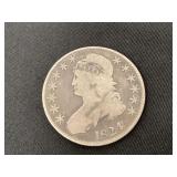 1824 Bust half dollar, VG