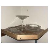 Candlewick compote, peanut shaped tray