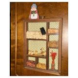 Shadow boxes, Welcome sign, wall sconce, wreath, etc.