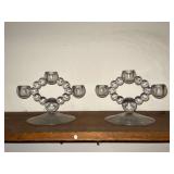 Pair of Candlewick candelabras