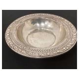 Wallace Sterling 4093-3 bowl with rose motif, 6" W