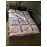 Patchwork string star quilt, hand stitched