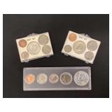 1965, 1966 and 1967 mint sets in plastic cases