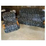 Dual reclining couch and rocker recliner