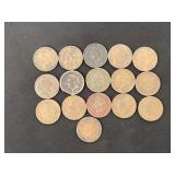 16 Indian head pennies