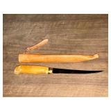 J. Marttiini fillet knife with leather sheath