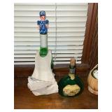 Decanters, cow horn, lamp, etc.