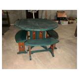 44" round wooden picnic table