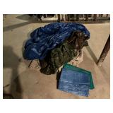 Group of plastic tarps