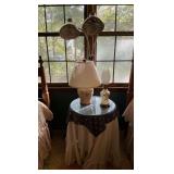 Vintage dual head floor lamp, dresser lamp, table lamp