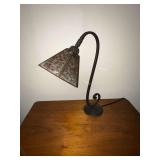 Metal desk lamp, plastic shade