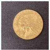 1925-D $2 1/2  Indian gold piece, AU+