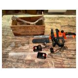 Black & Decker 10" chain saw, charger, 3  batteries