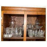 Wineglasses, sherbet dishes, salt & pepper shakers, cream and sugar, etc.