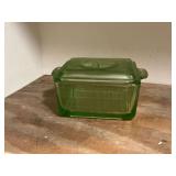 Green refrigerator dish, some chips on the rim of the bottom piece